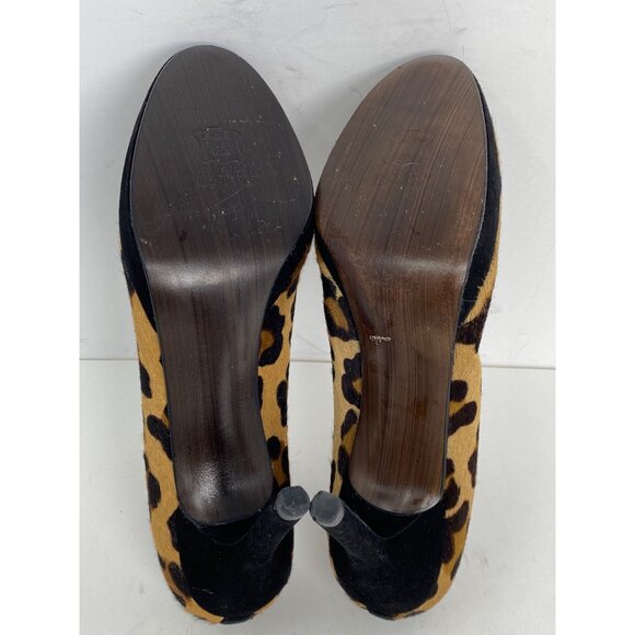 Stuart Weitzman Size 10 Leopard Print Calf Hair Platform Closed Toe 4.5" Heel - Picture 10 of 11